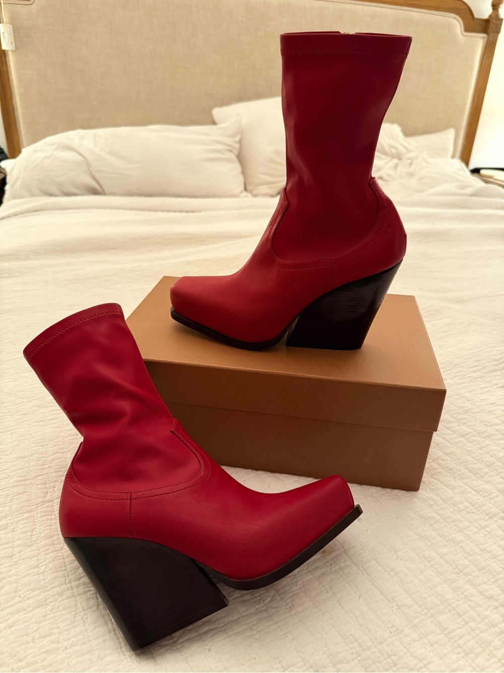 Stella McCartney Red Western Ankle Boots